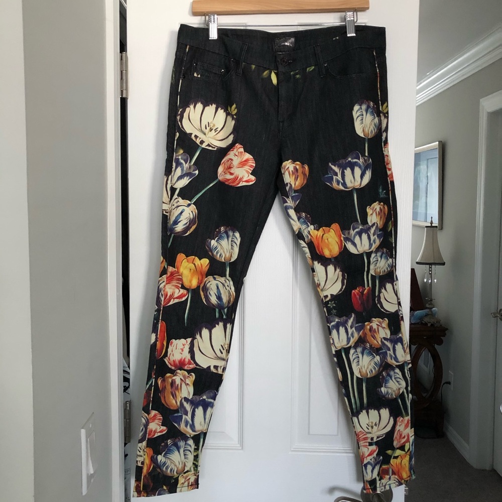 Floral skinny jeans